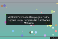 Read more about the article Aplikasi Pekerjaan Sampingan Online Terbaik untuk Penghasilan Tambahan Maksimal